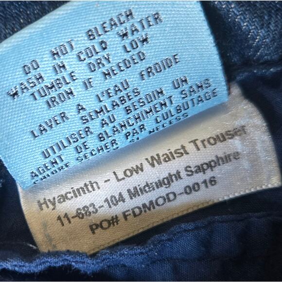 Fidelity Denim Hyacinth Low Waist Trouser Flare Jeans Size 31 Midnight Sapphire - Picture 10 of 12